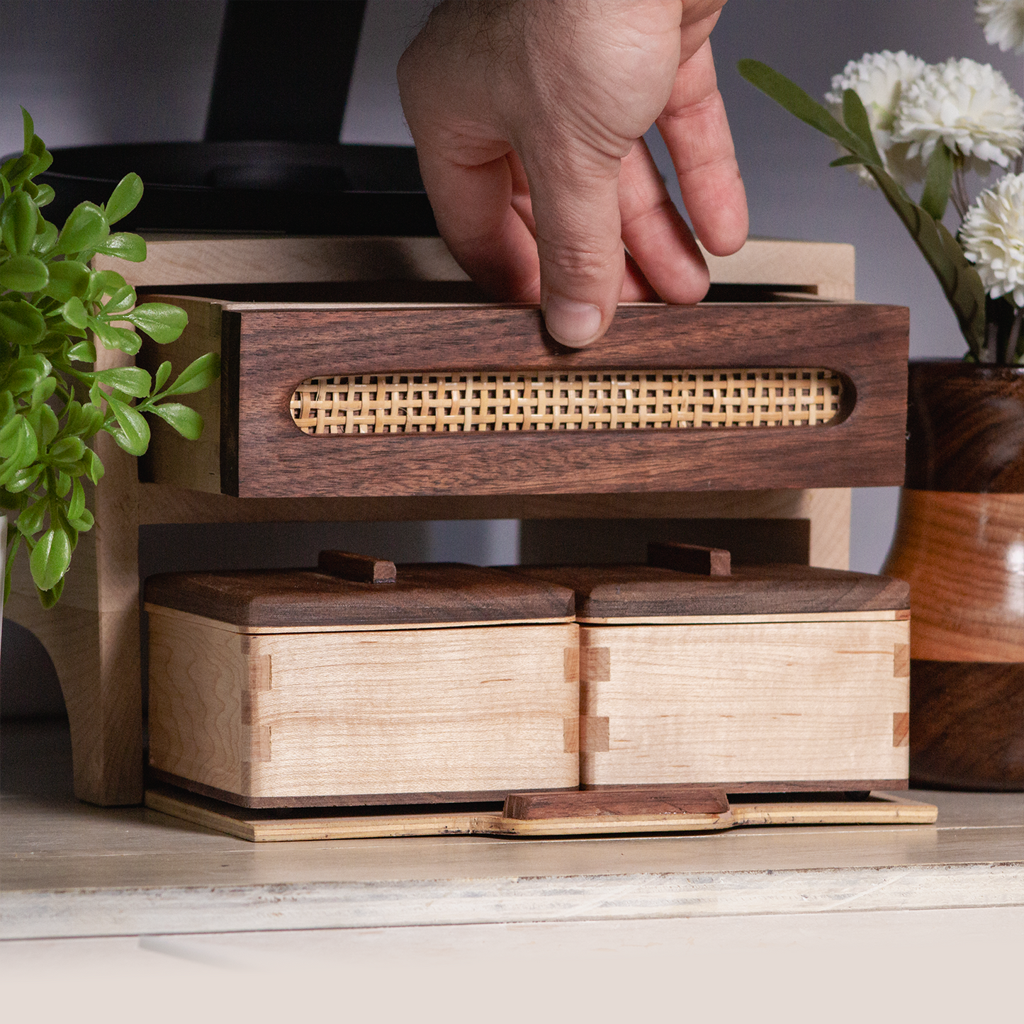 Wood Monitor Stand - Walnut & Maple