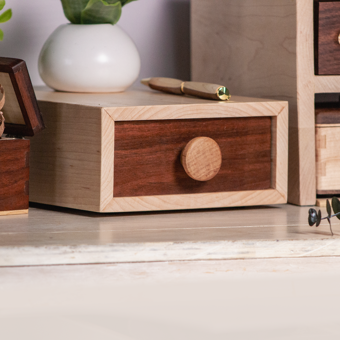 Wooden Desktop Drawer Organizer