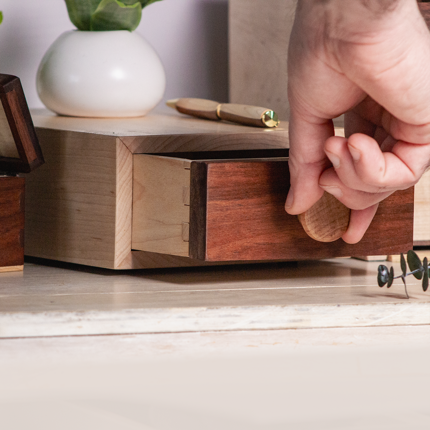 Wooden Desktop Drawer Organizer