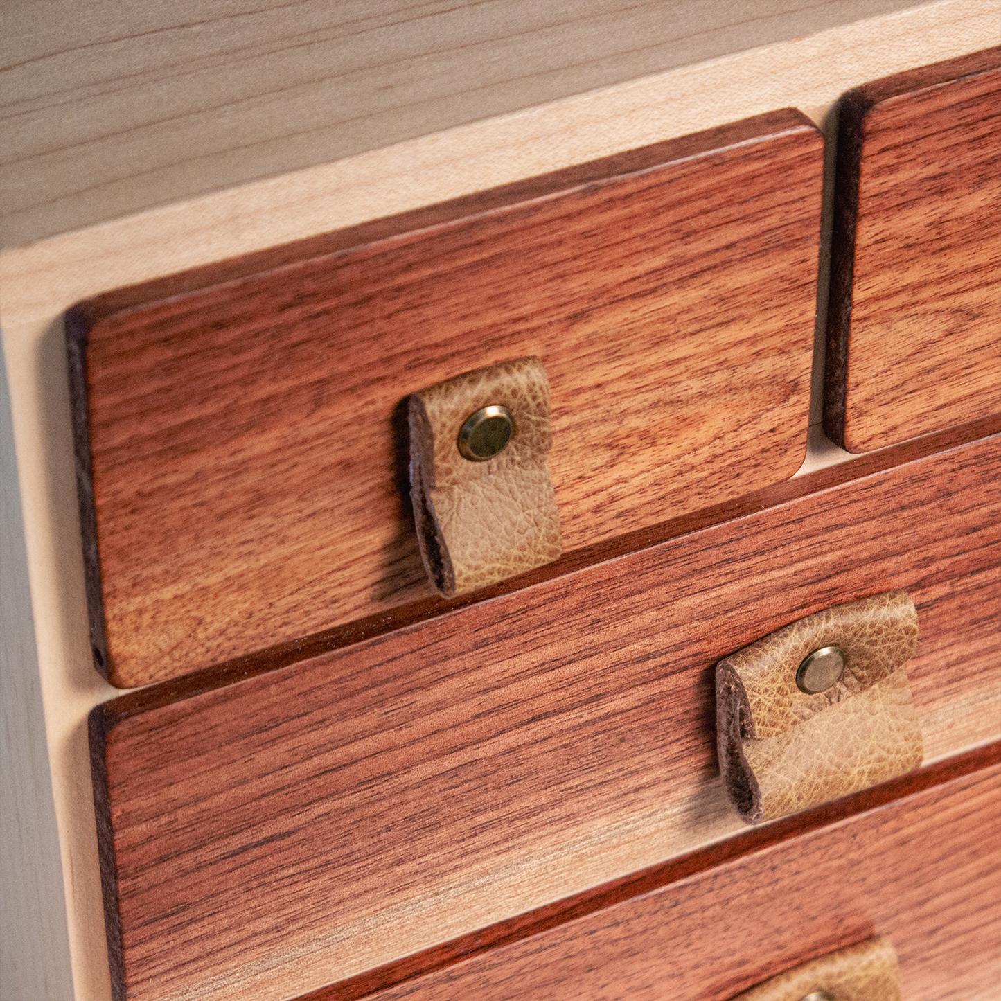 Wood Desk Organizer with 4 Drawers