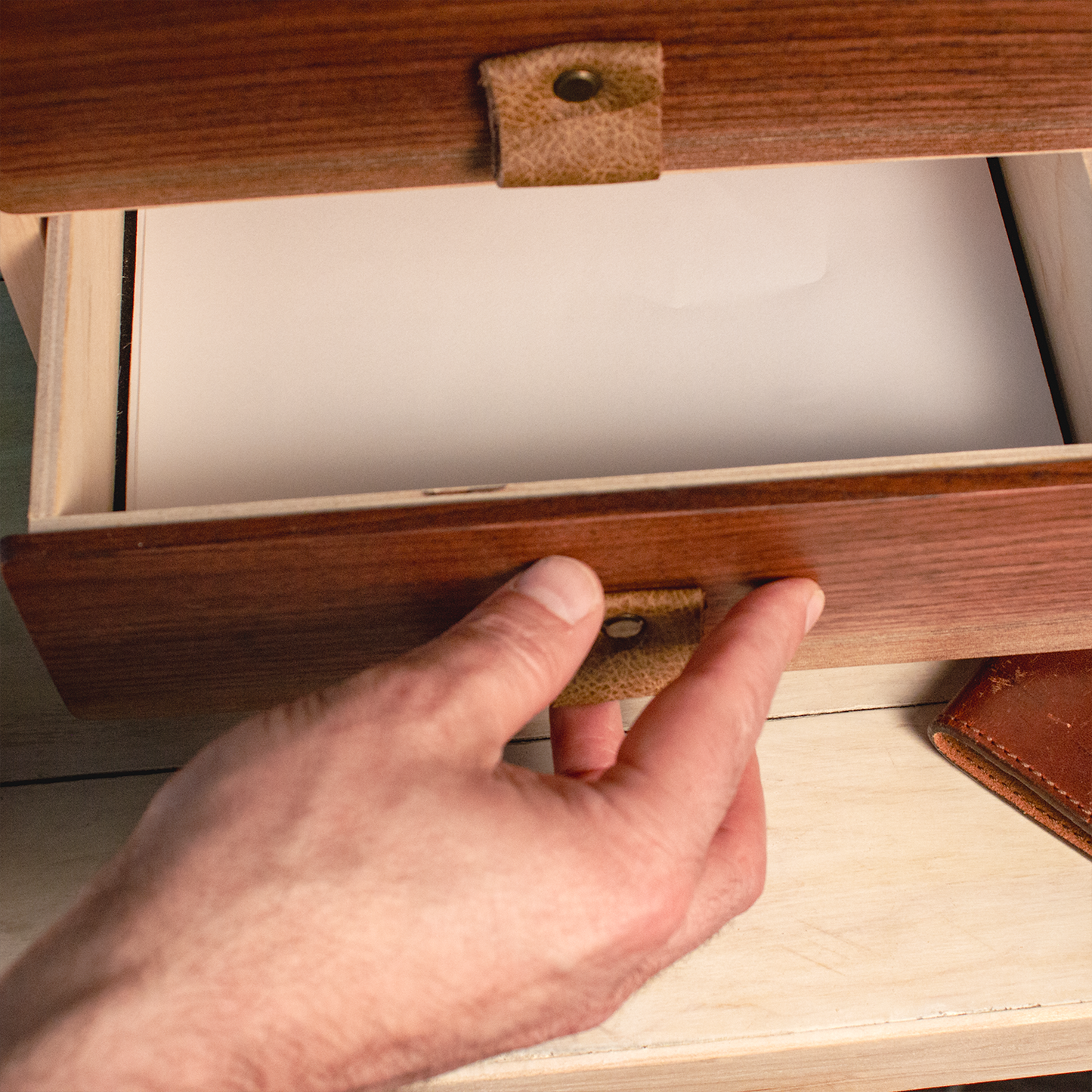 Wood Desk Organizer with 4 Drawers