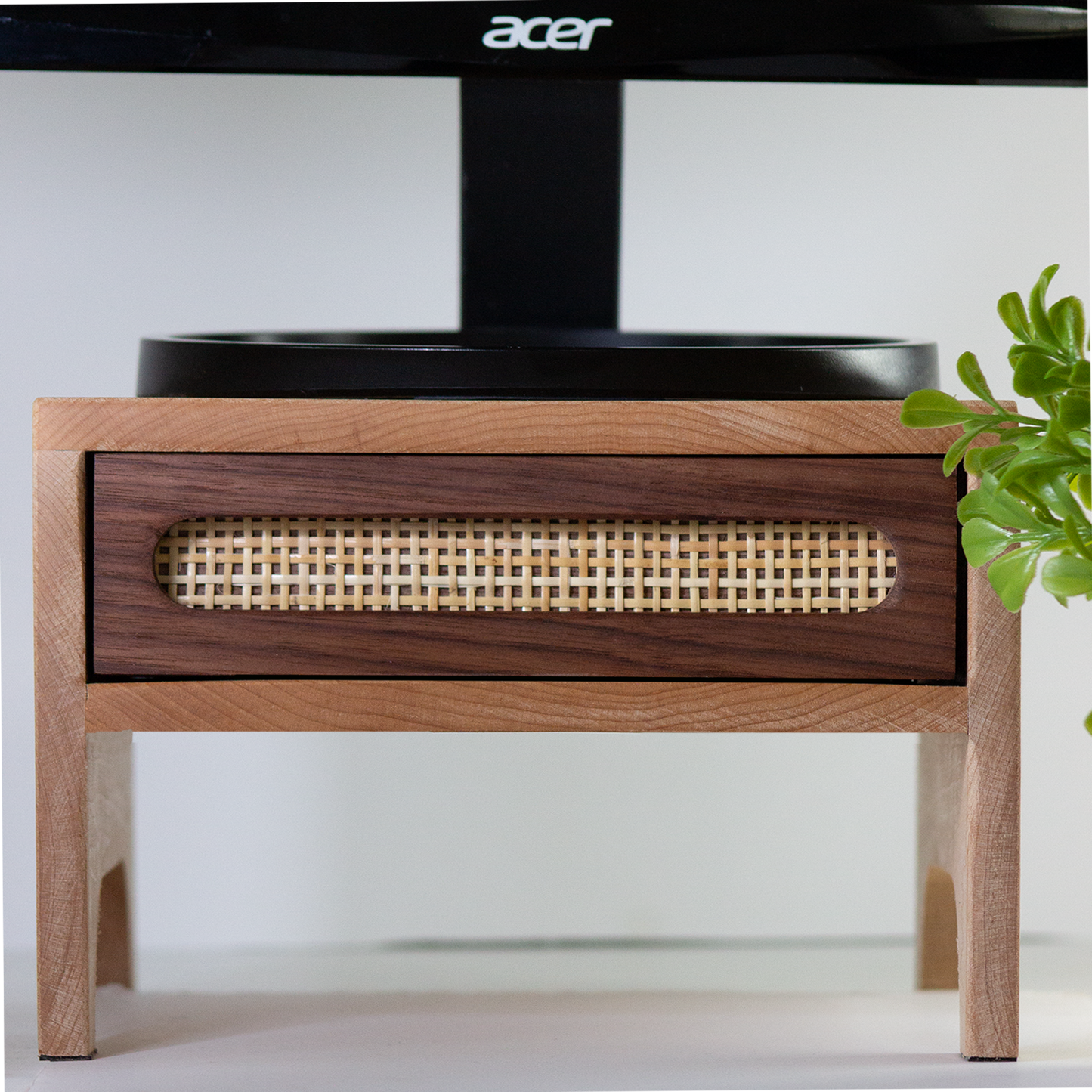 Wood Monitor Stand - Walnut & Maple
