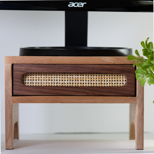 Wood Monitor Stand - Walnut & Maple