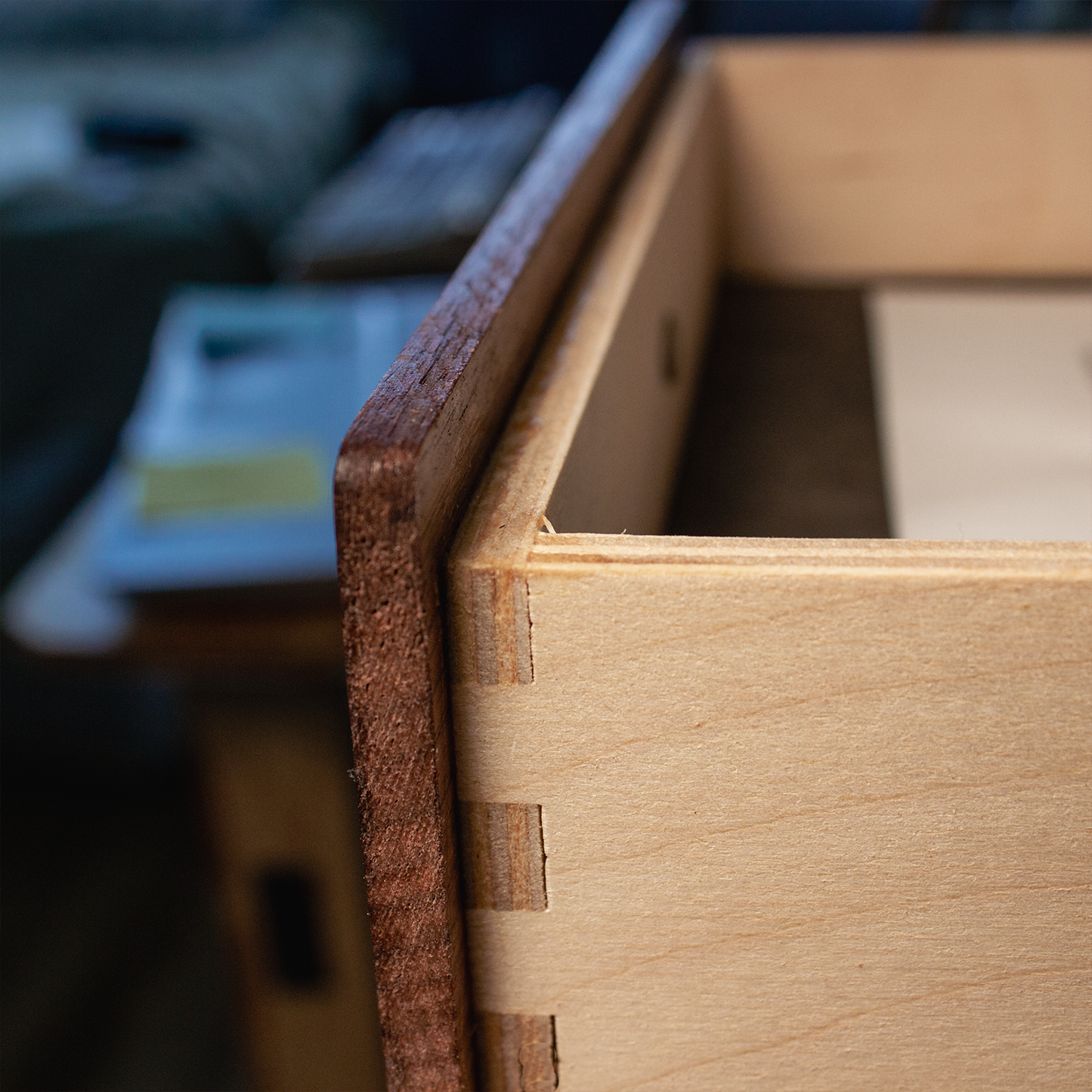 Wood Desk Organizer with 4 Drawers