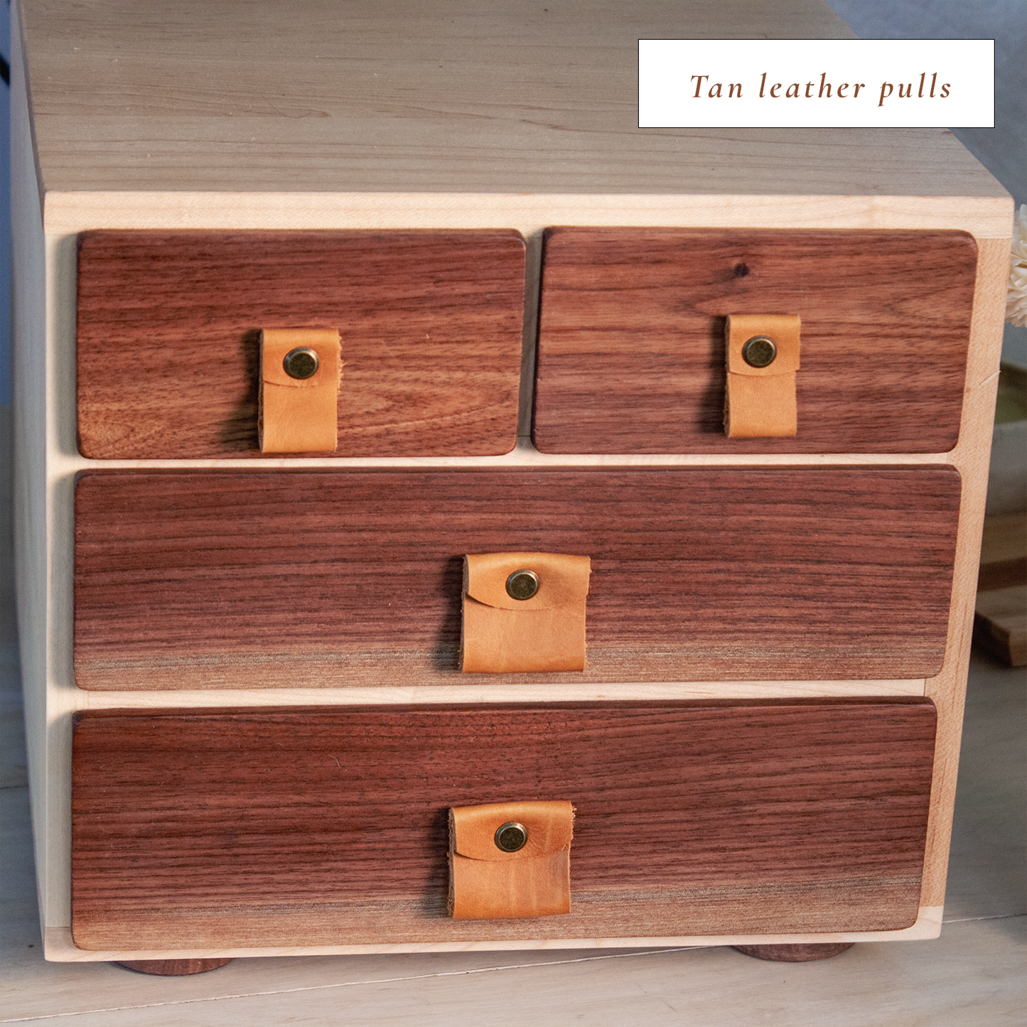 Wood Desk Organizer with 4 Drawers