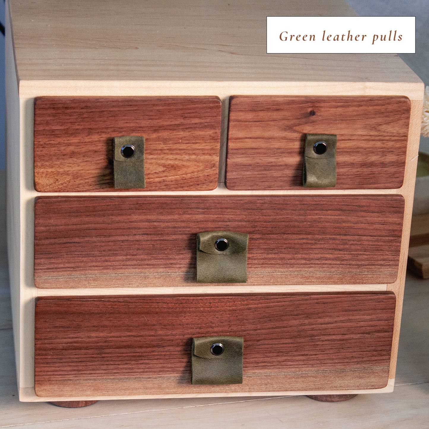 Wood Desk Organizer with 4 Drawers