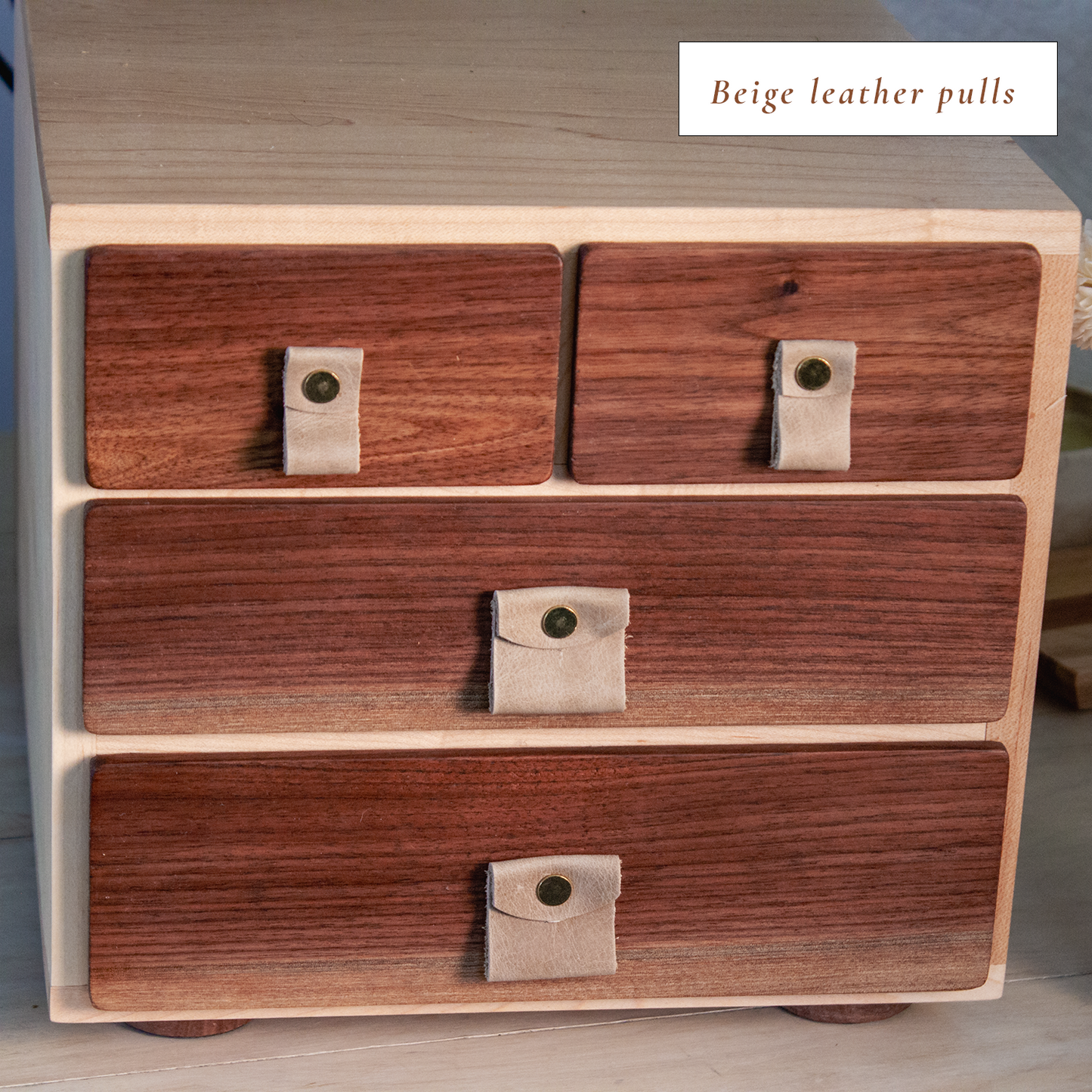 Wood Desk Organizer with 4 Drawers
