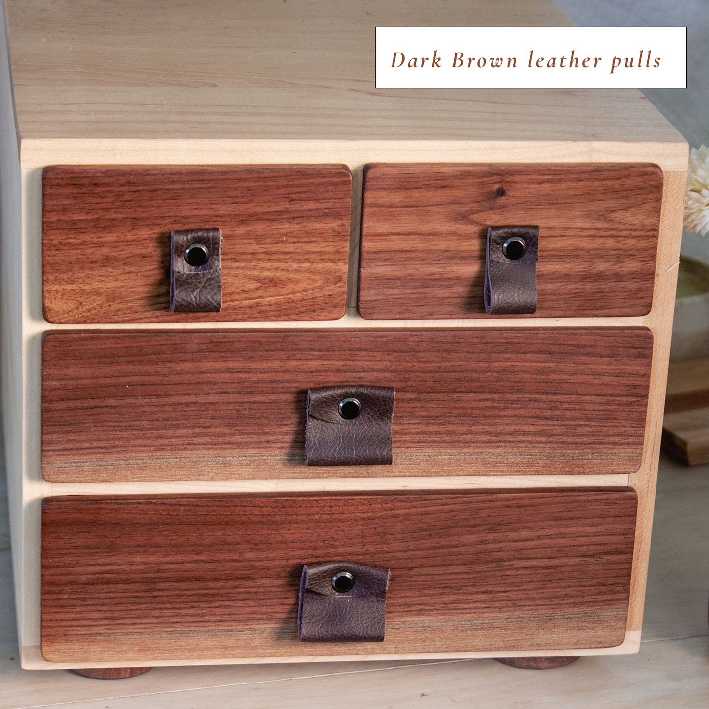 Wood Desk Organizer with 4 Drawers