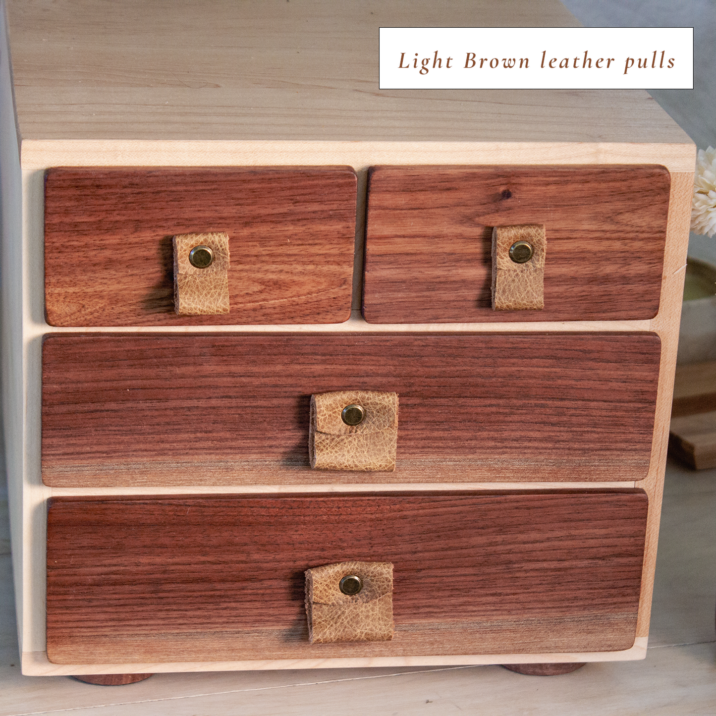 Wood Desk Organizer with 4 Drawers