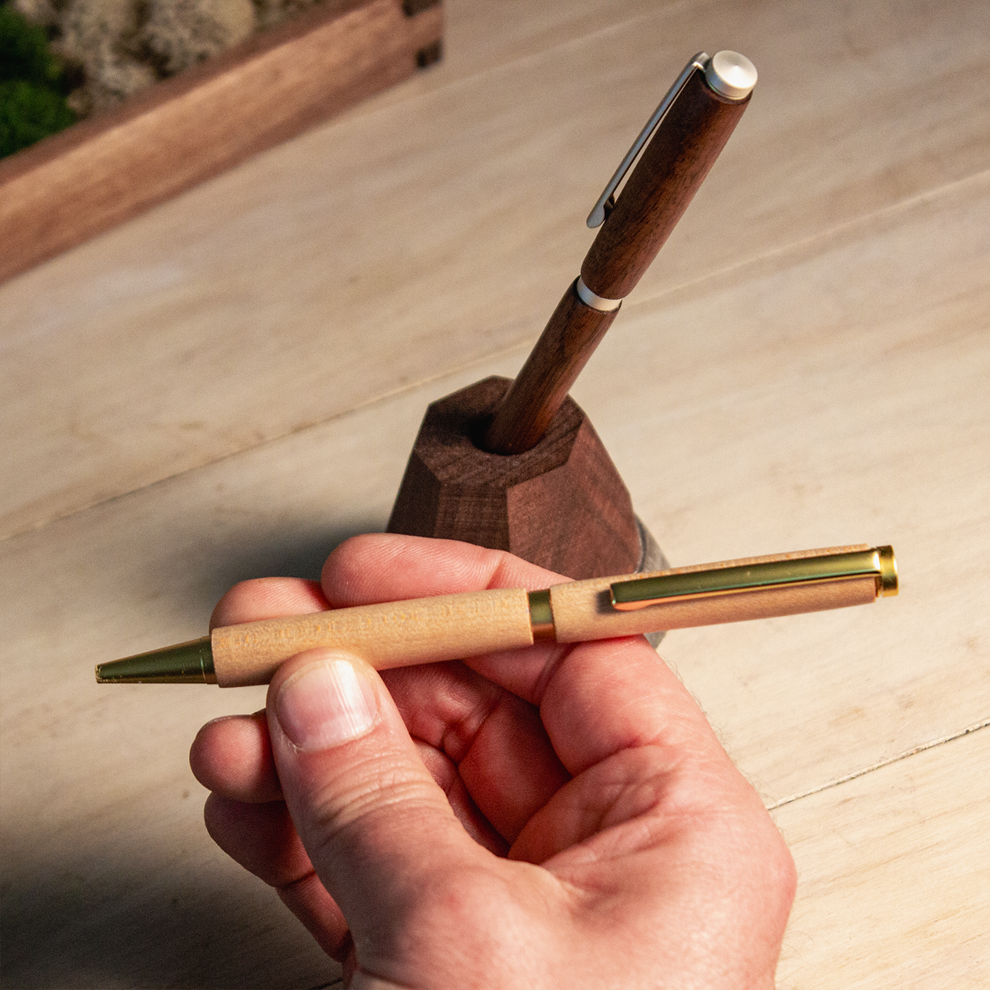 Hand-Turned Wooden Pen - Black Walnut or Maple