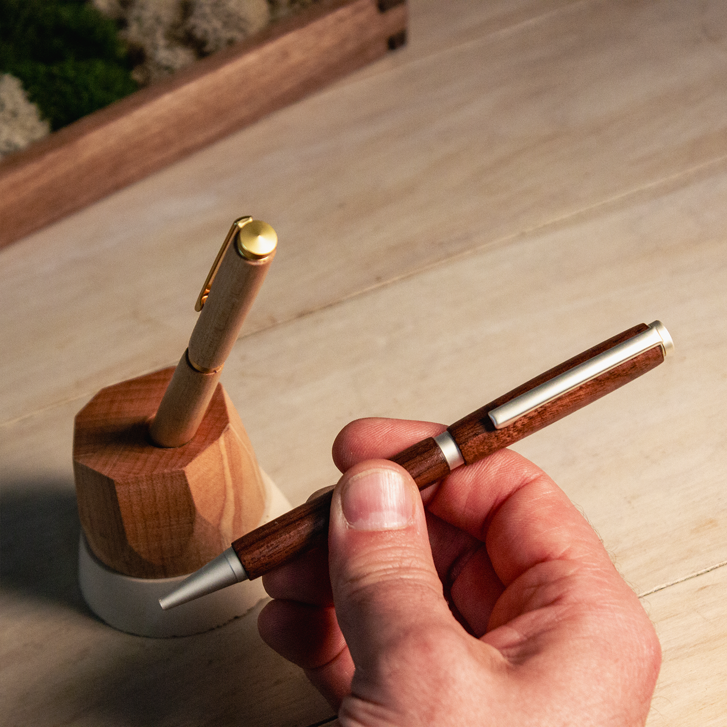 Hand-Turned Wooden Pen - Black Walnut or Maple